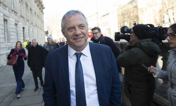 epa07293376 Labour MP John Mann leaves the Cabinet Office in Westminster London, Britain, 17 January 2019. British Prime Minister Theresa May is holding talks with cabinet and party leaders over Brexi ...