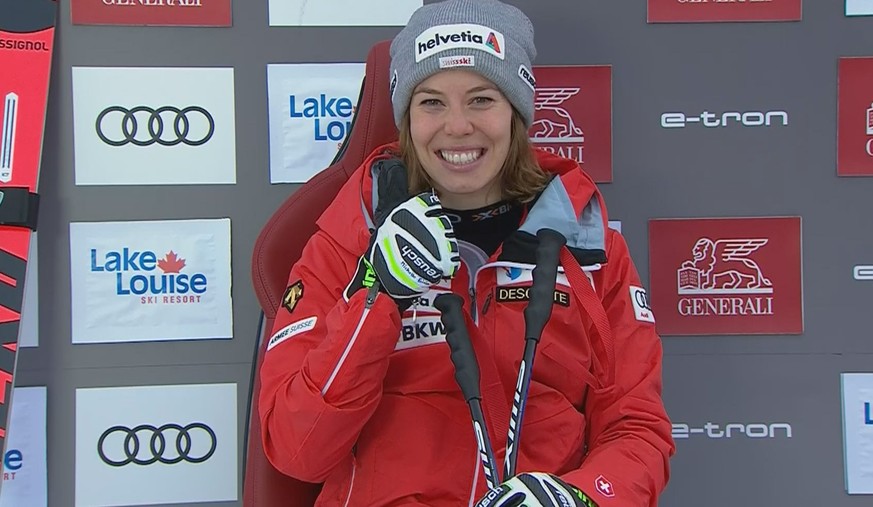 Michelle Gisin sass in Lake Louise lange in der Leaderbox – bis Nicole Schmidhofer kam.