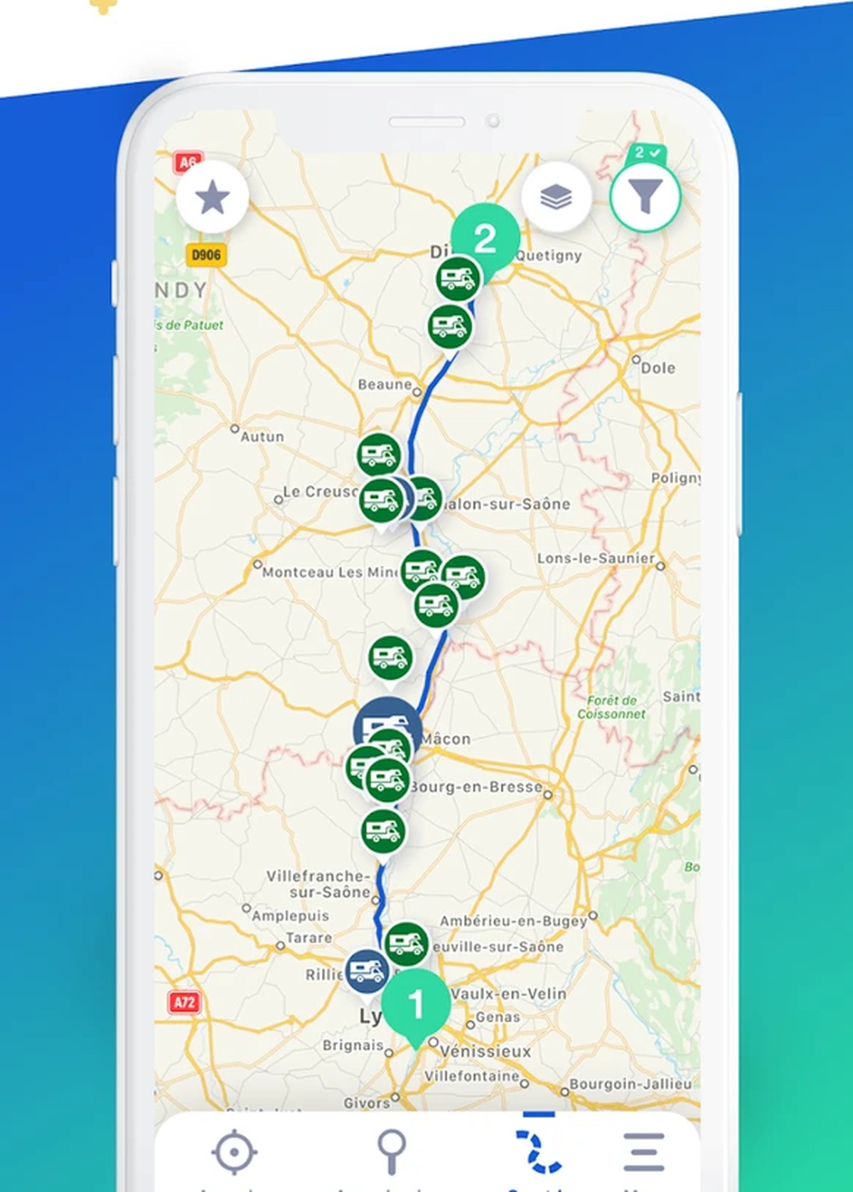 Trouvez de beaux emplacements pour camping-cars.
