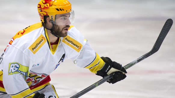 Philip-Michael Devos von Ajoie im ersten Playoff-Halbfinalspiel der National League B zwischen dem EHC Olten und dem HC Ajoie, am Freitag, 4. Maerz 2016, im Stadion Kleinholz in Olten. (KEYSTONE/Urs F ...