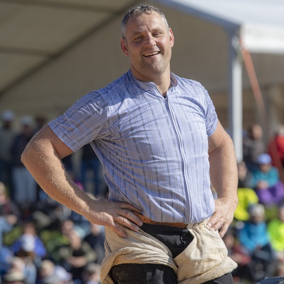 Arnold Forrer 1. Gang beim traditionellen Schwing und Aelplerfest auf der Rigi vom Sonntag, 14. Juli 2019. (KEYSTONE/Urs Flueeler)