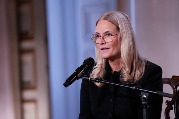 Norway's Crown Princess Mette-Marit speaks during the Fosse Lecture at the Royal Palace, in Oslo, Norway, Thursday, April 23, 2026. (Javad Parsa/NTB Scanpix via AP, Pool)
Mette-Marit