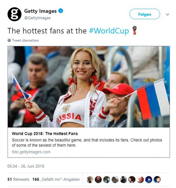 Der Tweet wurde von Getty Images mittlerweile gelöscht.