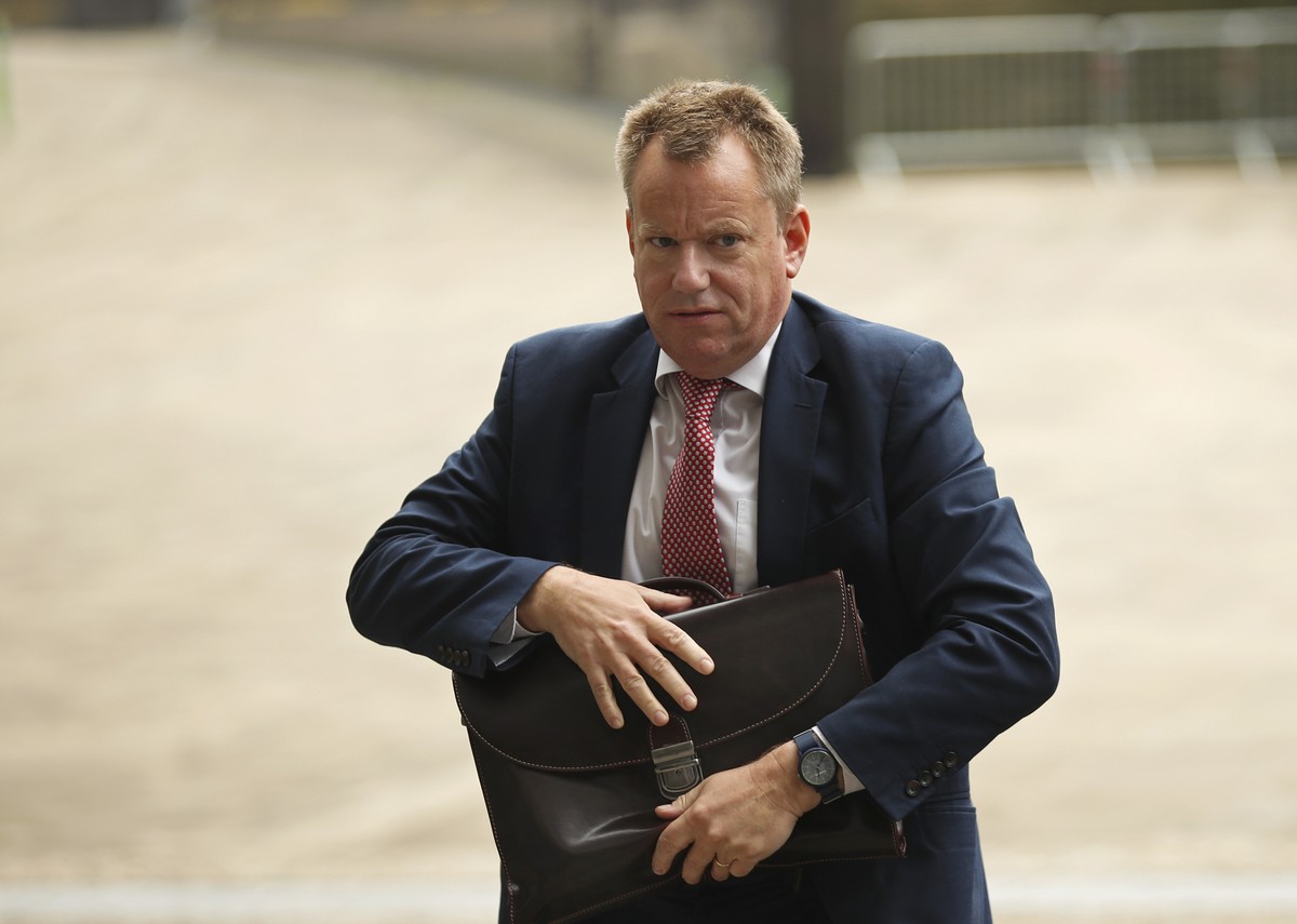 FILE - In this file photo dated Monday, Oct. 7, 2019, United Kingdom's Brexit advisor David Frost arrives at EU headquarters for a technical meeting on Brexit, in Brussels. Britain���s chief Brex ...
