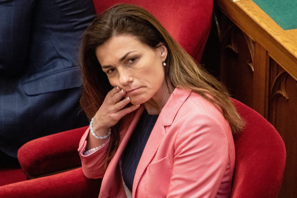Minister of Justice Judit Varga, Budapest, Hungary Ungarn, 31.03.2023, Budapest - V. Bezirk. Justizministerin Judit Varga Fidesz im Parlament. Minister of justice Judit Varga Fidesz in parliament. � * ...