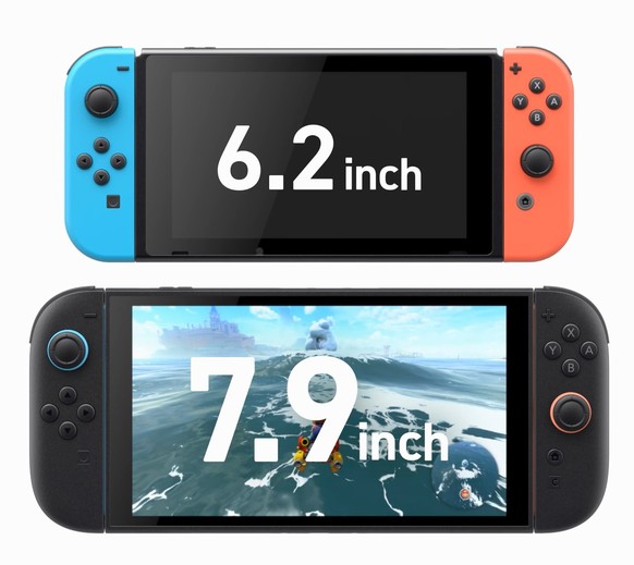 Switch und Switch 2 im Grössenvergleich.