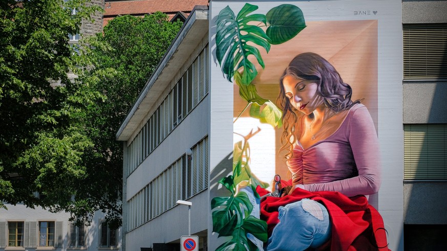 Streetart Festival 2023 – Wandmalerei/Mural von BANE an einer Hausfassade, 03.06.2023
