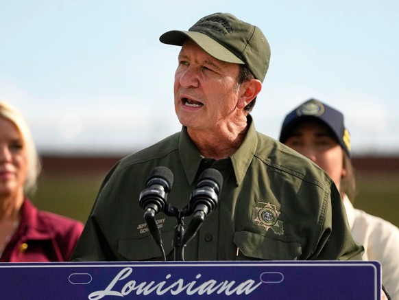 FILE - Louisiana Gov. Jeff Landry speaks to reporters at the Louisiana State Penitentiary in Angola, La., Sept. 3, 2025. (AP Photo/Gerald Herbert, File)
Trump Greenland