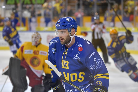 Der Davoser Robert Kousal (CZ) nach seinem Treffer zur 2:1 Fuehrung, beim Eishockey Meisterschaftsspiel in der Qualifikation der National League zwischen dem HC Davos und den SCL Tigers, am Sonntag, 1 ...