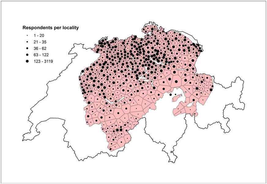 Verteilung der Teilnehmenden im schweizerdeutschen Sprachraum.&nbsp;