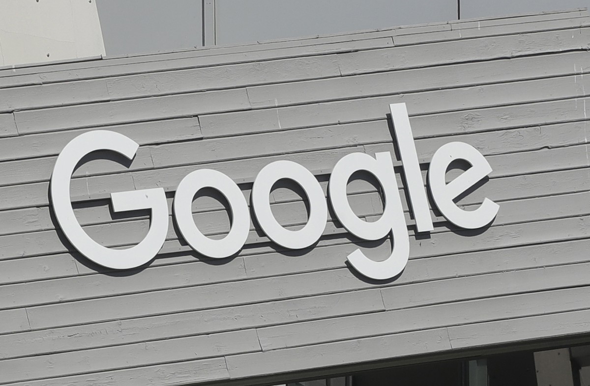 FILE - A Google sign on the is shown on the company campus in Mountain View, Calif., on Sept. 24, 2019. Google is fortifying its cloud services with a $5.4 billion acquisition of cyber security firm M ...