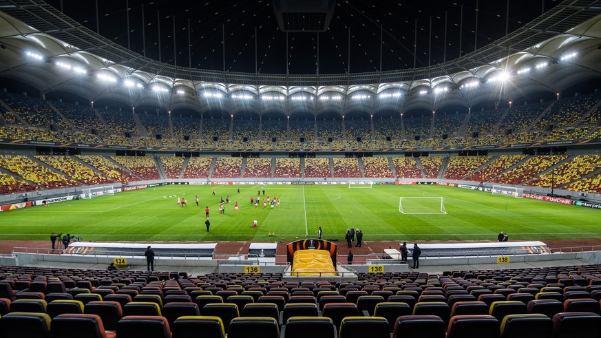 Lugano&#039;s players during a training at the Arena Nationala in Bucharest, Romania, on Wednesday, December 6, 2017. FC Steaua Bucharest of Romania will face FC Lugano of Switzerland in a UEFA Europa ...