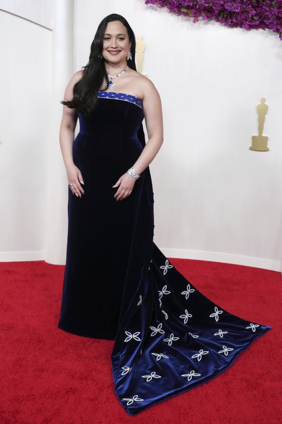 Lily Gladstone arrives at the Oscars on Sunday, March 10, 2024, at the Dolby Theatre in Los Angeles. (Photo by Jordan Strauss/Invision/AP)
Lily Gladstone