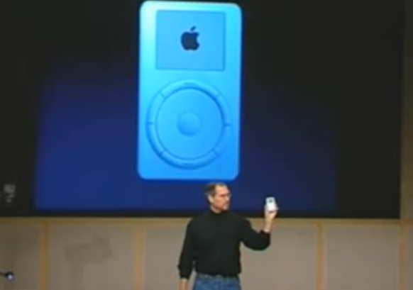 Steve Jobs iPod Launch Keynote 2001 erster iPod