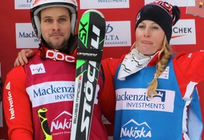 Armin Niederer und Fanny Smith werden in Nakiska dritte.&nbsp;