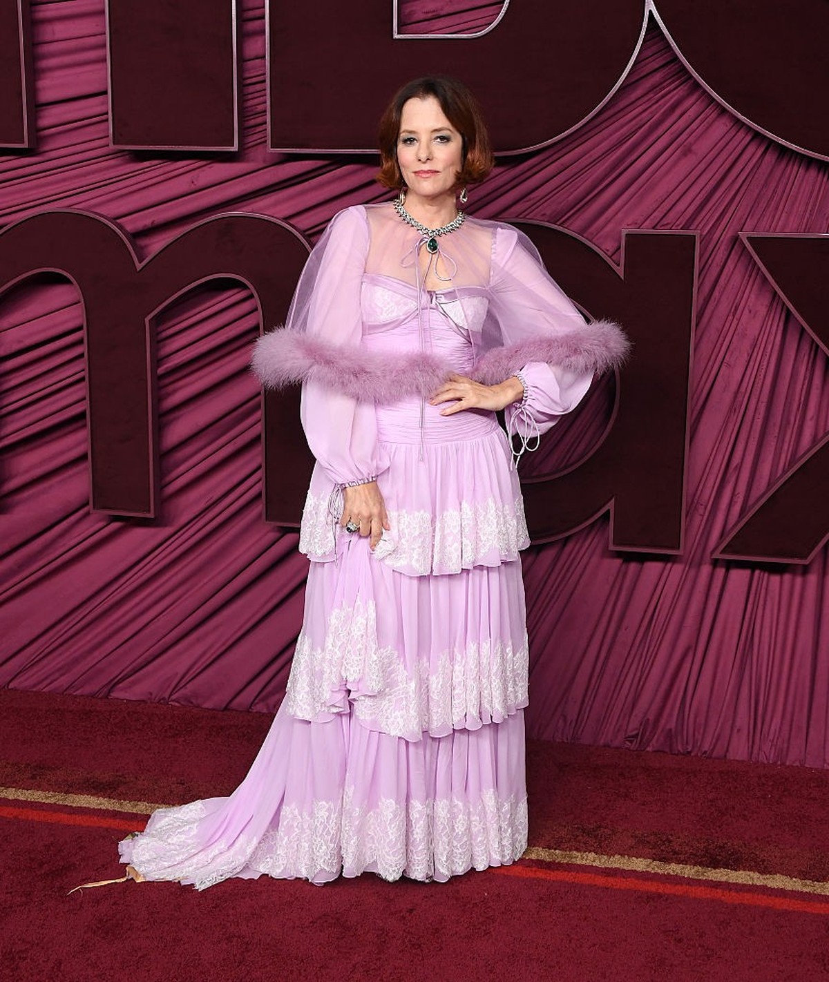 WEST HOLLYWOOD, CALIFORNIA - SEPTEMBER 14: Parker Posey arrives at the HBO Max's Post-Emmy Reception at San Vicente Bungalows on September 14, 2025 in West Hollywood, California. (Photo by Steve  ...