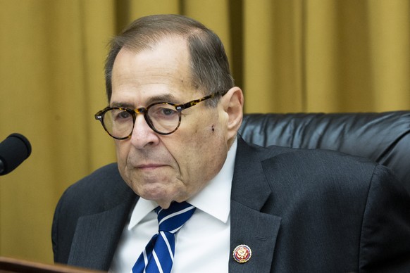 epa07868830 Chairman of the US House Judiciary Committee Jerry Nadler attends the House Judiciary Committee hearing &#039;Protecting America from Assault Weapons&#039;, on Capitol Hill in Washington,  ...