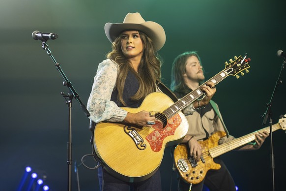 FILE - Ella Langley performs during Amazon Music Country Heat at Country Radio Seminar in Nashville, Tenn., on Feb. 28, 2024. (Photo by Amy Harris/Invision/AP, File)
Ella Langley