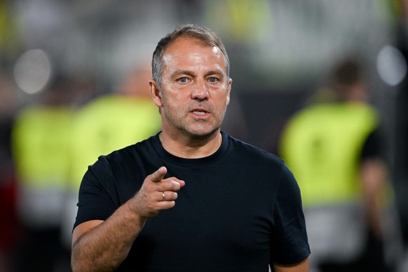 September 9, 2023, Lower Saxony, Wolfsburg: Football: International matches, Germany - Japan, Volkswagen Arena.  National coach Hansi Flick after the match.  Germany loses 1:4.  IMPORTANT NOTE: According to...