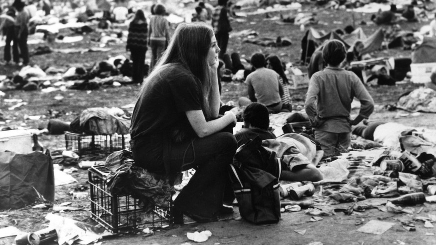 Ansicht des legendaeren Woodstock Open Air Festival, 1969. (KEYSTONE/Str) ======