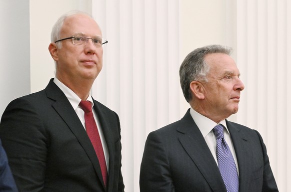 epa12565009 US Presidential Envoy Steve Witkoff (R) and and Kirill Dmitriev (L), CEO of the Russian Direct Investment Fund (RDIF), Special Representative of the President of the Russian Federation for ...