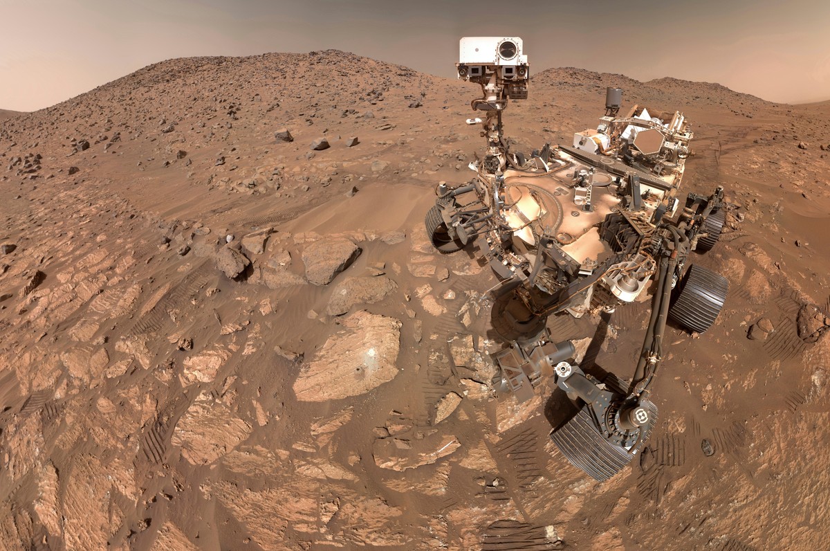 FILE - This image provided by NASA, shows a selfie of their Perseverance Mars rover, on July 23, 2024. The image is made up of 62 individual images that were stitched together. (NASA via AP, file)
Mar ...