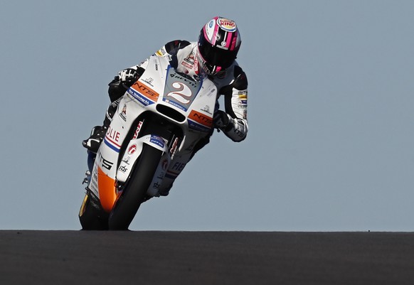 epa07506585 NTS RW Racing GP Team rider Jesko Raffin of Switzerland in action during the Moto2 warm-up at the motorcycling Grand Prix of the Americas at Circuit of the Americas in Austin, Texas, USA 1 ...