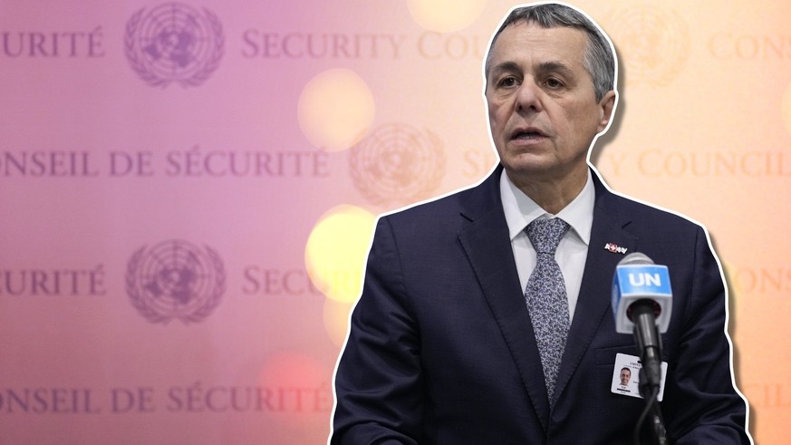 Swiss Foreign Minster Ignazio Cassis speaks to reporters after a Security Council meeting at United Nations headquarters, Tuesday, May 30, 2023. (AP Photo/Seth Wenig)