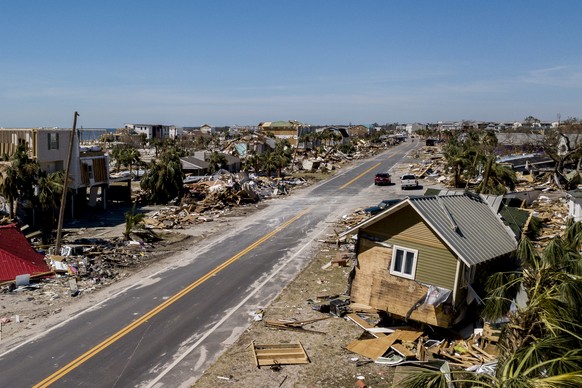 This photo shows debris and destruction in Mexico Beach, Fla., Friday, Oct. 12, 2018, after Hurricane Michael went through the area on Wednesday. Mexico Beach, the ground-zero town, was nearly obliter ...