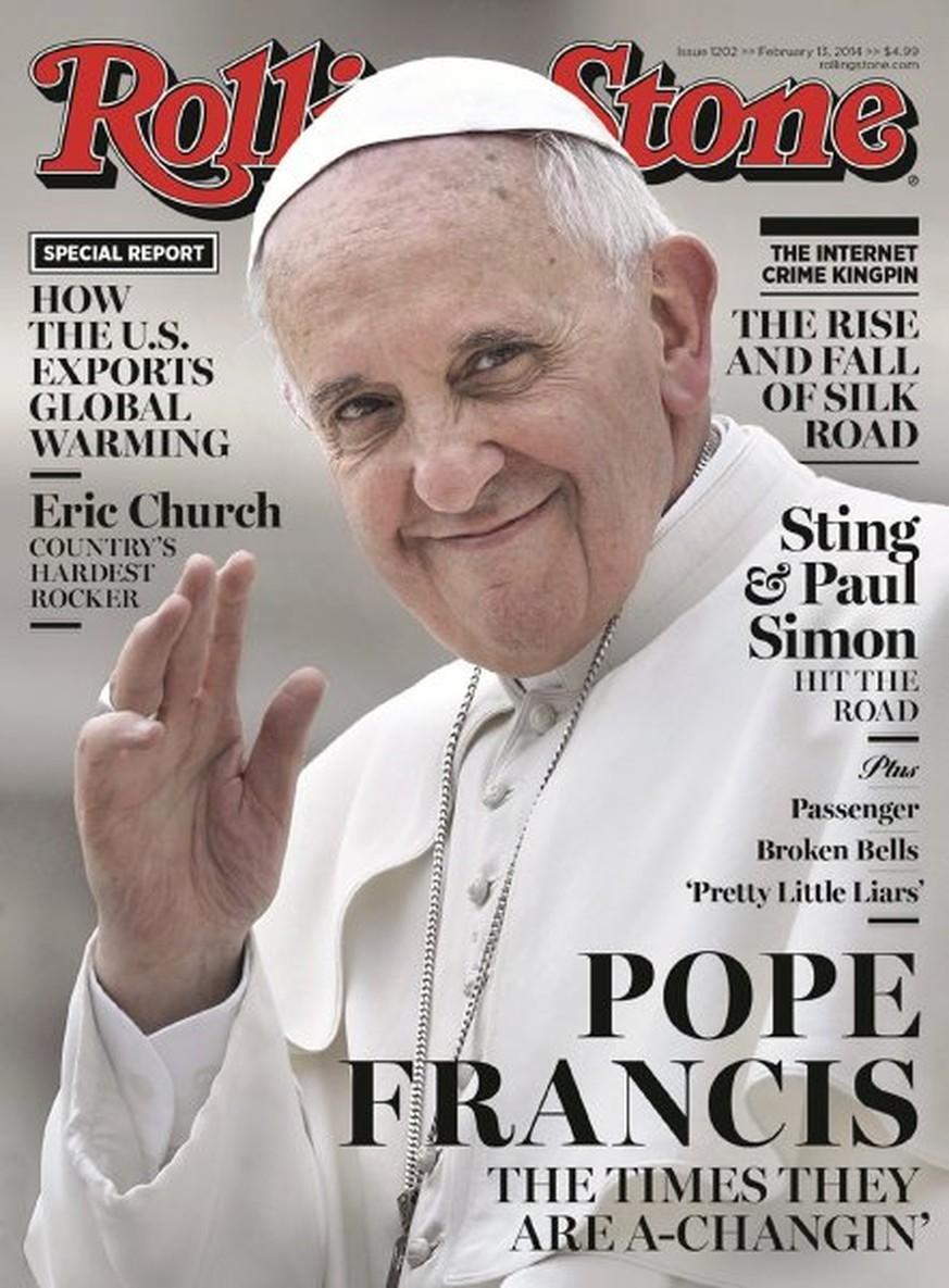 Ein Papst auf der Titelseite von «Rolling Stone»: 2014 war Franziskus' Reformer-Image noch intakt.  