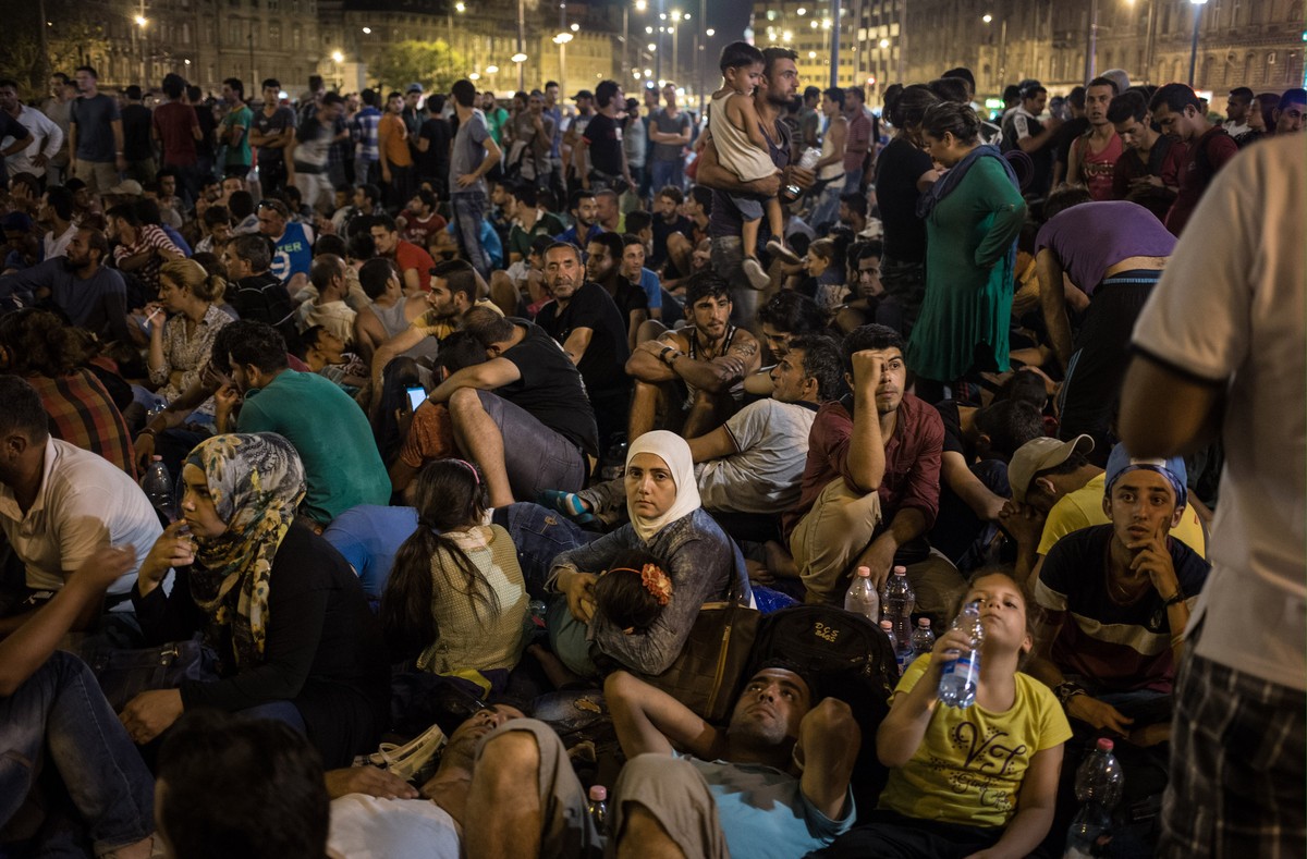 Flüchtlinge am Budapester Bahnhof Keleti.