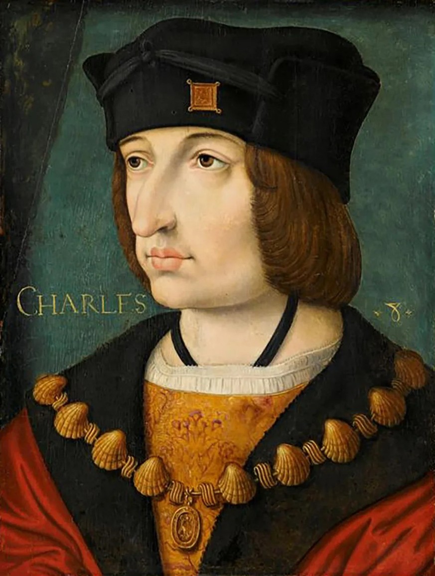 Porträt von König Karl VIII. von Frankreich (1470–1498).
https://commons.wikimedia.org/wiki/File:Portrait_of_King_Charles_VIII_of_France_(1470%E2%80%931498),_by_anonymous_artist,_16th_century_(cropped ...