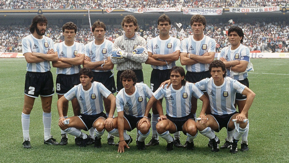 Bildnummer: 12263517 Datum: 02.06.1986 Copyright: imago/Buzzi
Mannschaftsbild Argentinien; hi.v.li.: Sergio Batista, Nestor Clausen, Oscar Garre, Torwart Nery Pumpido, Jose Luis Brown, Oscar Ruggeri, ...