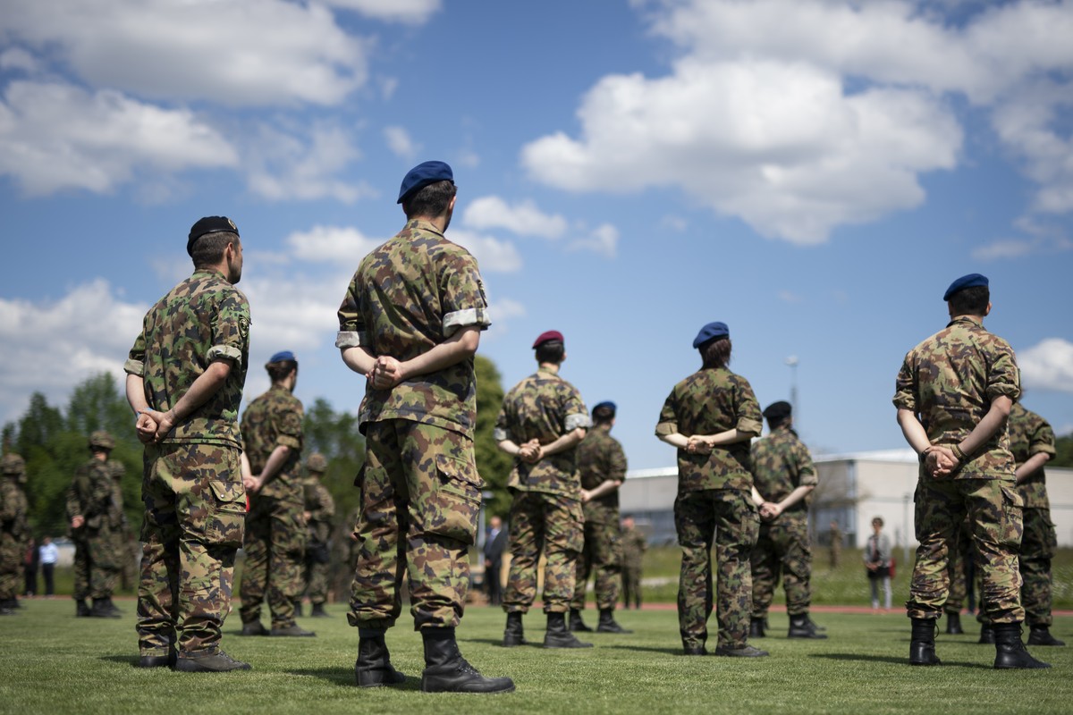 Das Spitalbataillon 75 der Schweizer Armee wird unter Bereitschaftsauflagen aus dem Dienst entlassen, nach der Mobilmachung wegen des Coronavirus, aufgenommen am Freitag, 29. Mai 2020, in der Kaserne  ...