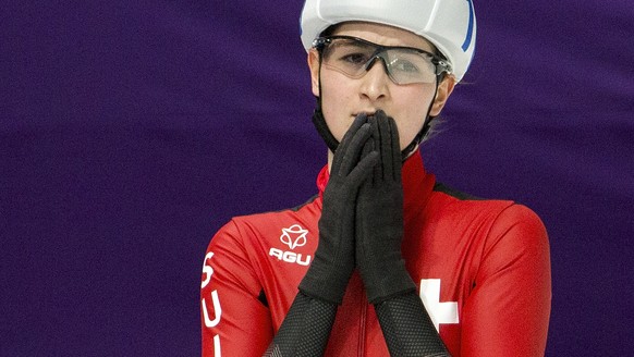 Ramona Haerdi of Switzerland during the Ladies Speed Skating Mass Start semifinals in the Gangneung Oval in Gangneung at the XXIII Winter Olympics 2018 in Pyeongchang, South Korea, on Saturday, Februa ...