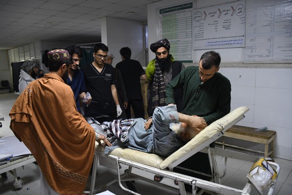 epa12500000 A man who was injured in an earthquake receives treatment at a hospital in Mazar-e-Sharif, Afghanistan, 03 November 2025. At least five people were killed and over 140 injured after a powe ...