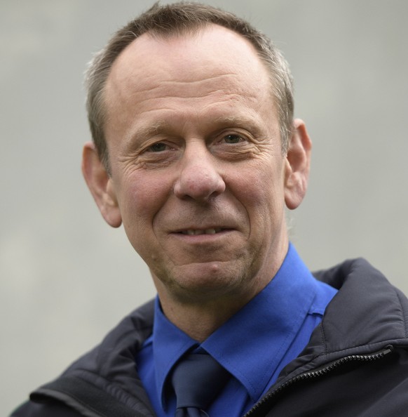 Bruno Zanga, Kommandant der St. Galler Kantonspolizei, aufgenommen im Rahmen einer Demonstration von Grenzwacht und Kantonspolizei St. Gallen, am Dienstag, 18. Oktober 2016, am Grenzuebergang Schmitte ...