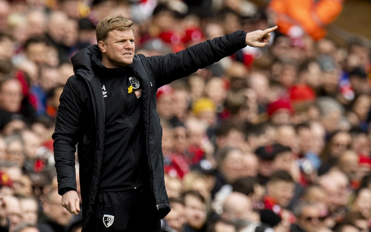 epa09571430 (FILE) - Bournemouth&#039;s manager Eddie Howe reacts during the English Premier League soccer match between Liverpool and Bournemouth at Anfield, Liverpool, Britain, 07 March 2020 (re-iss ...