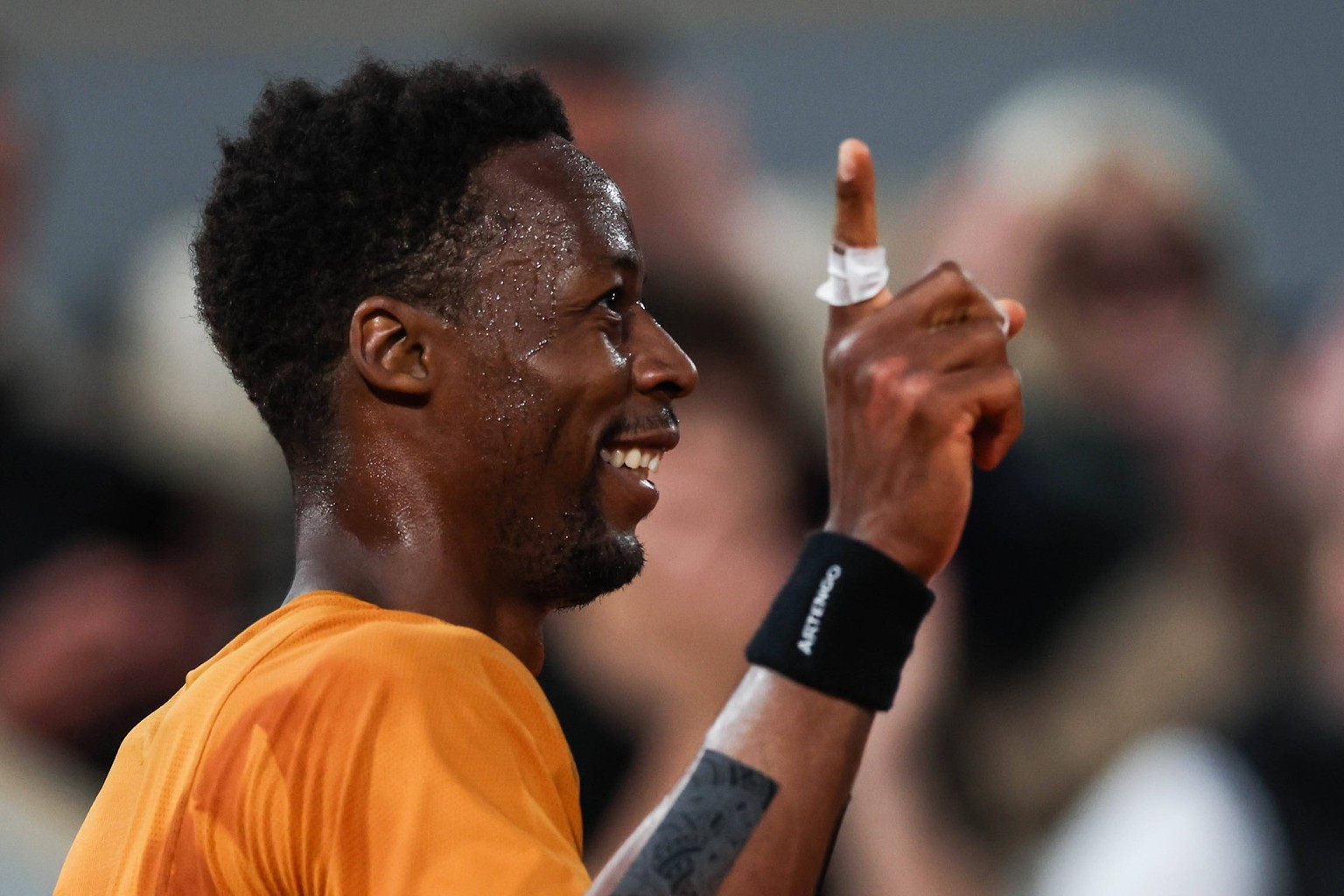 2023 French Open - Day Three Gael MONFILS FRA in action during his match against Sebastian BAEZ ARG on Philippe-CHATRIER court in The French Open Roland Garros 2023 tennis tournament day three. Paris  ...