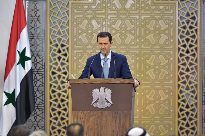 Assad bei einer Rede in Syrien.