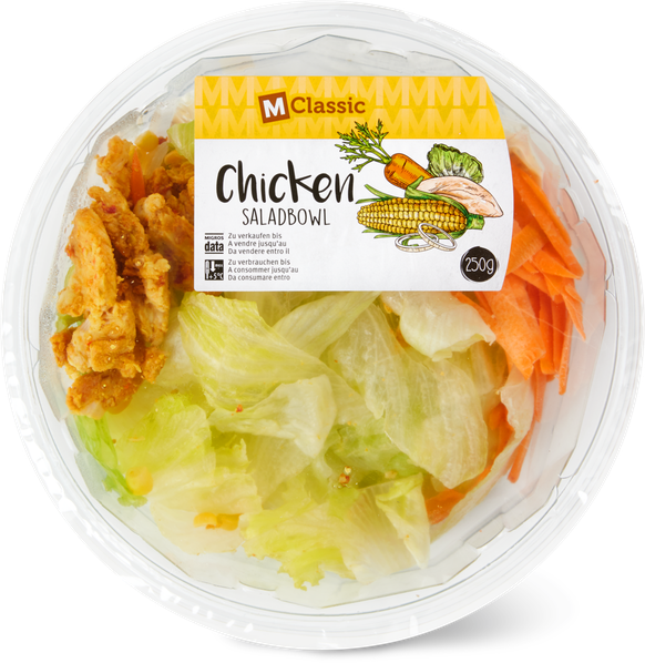 M.Classic. Saladbowl Chicken. Wegen Listerien zurückgerufen. Migros