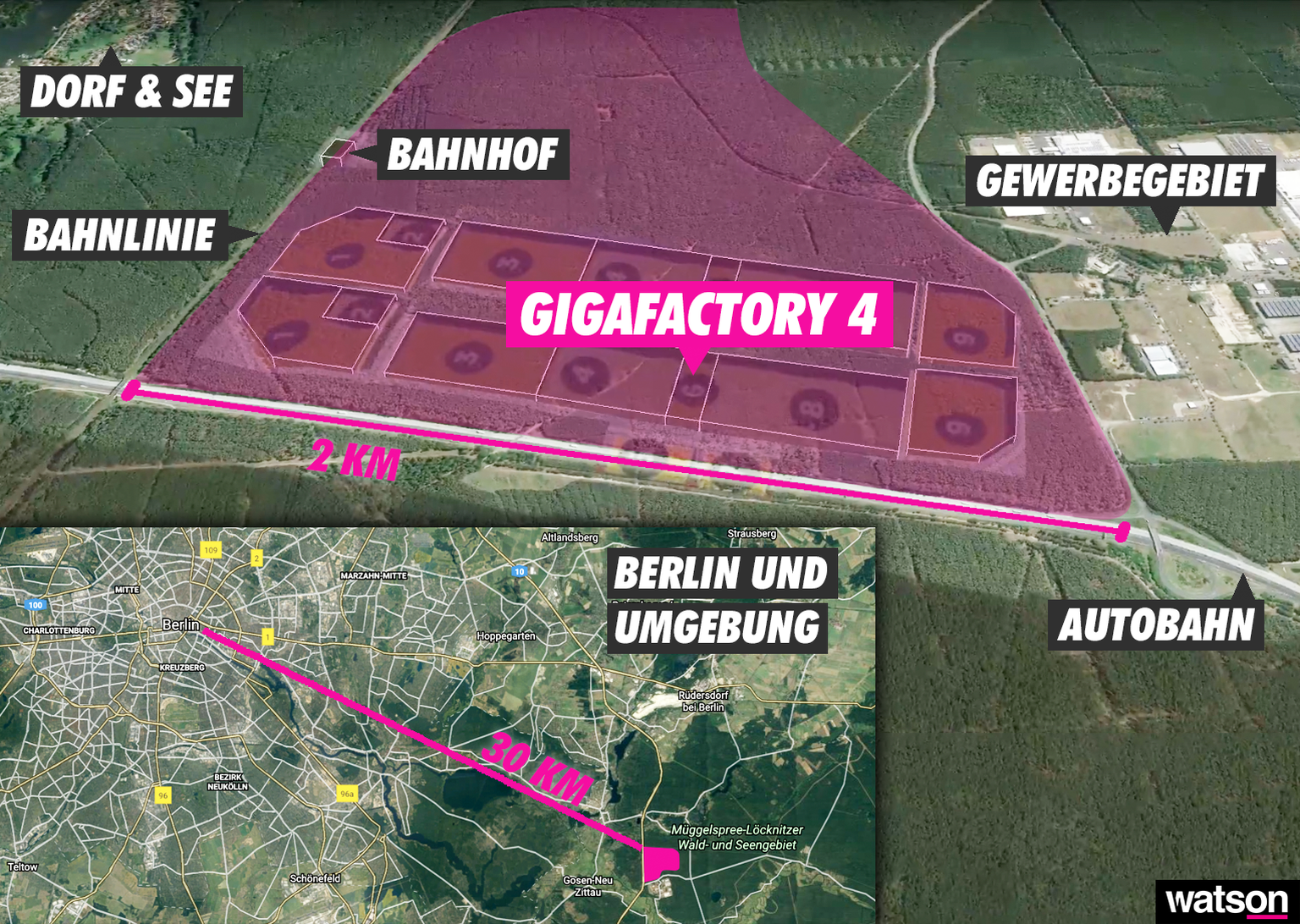 Gigafactory Bauplan und Übersicht Berlin