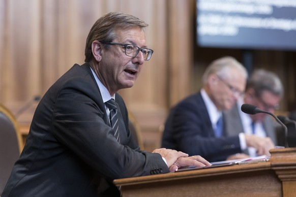 Josef Dittli, FDP-UR, spricht zur Kleinen Kammer an der Sommersession der Eidgenoessischen Raete, am Dienstag, 18. Juni 2019 im Staenderat in Bern. (KEYSTONE/Alessandro della Valle)