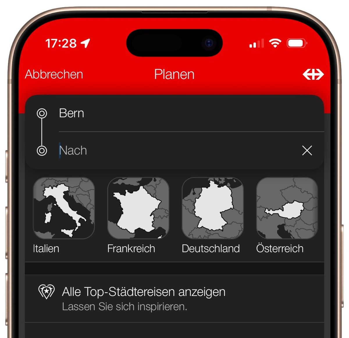 Screenshot SBB Preview (Dezember 2024).