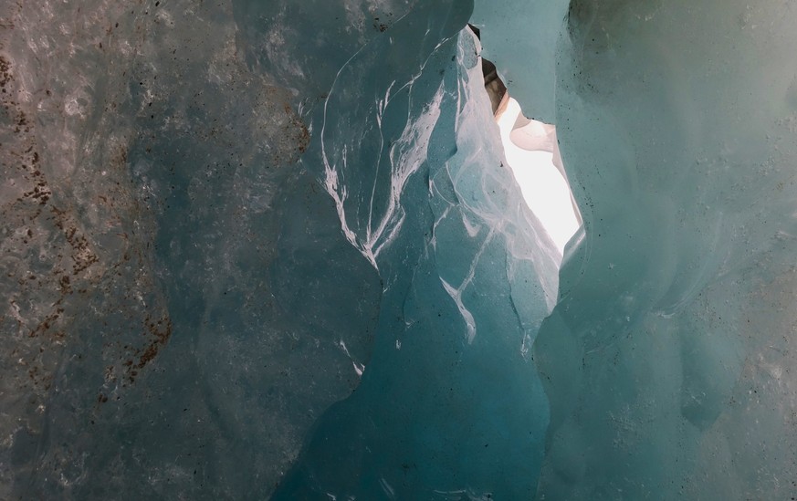 Unterwegs mit Glaziologe Matthias Huss auf dem Rhonegletscher im Kanton Wallis, der rasant schmilz, am 20. Juni 2025.