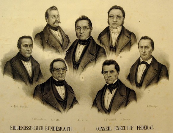 Der erste, rein freisinnige Bundesrat von 1848.