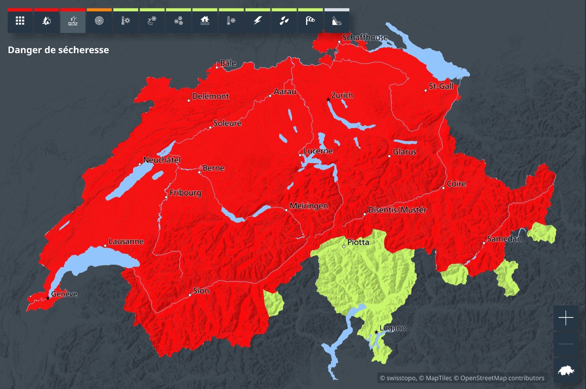 Les précipitations de cette fin de semaine suffiront-elles à faire changer de couleur cette carte? On ne peut que l'espérer.