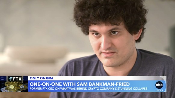 In this screengrab from an interview with ABC News is Sam Bankman-Fried, former CEO of the failed cryptocurrency exchange FTX. The interview, which appeared on the program Good Morning America, took p ...