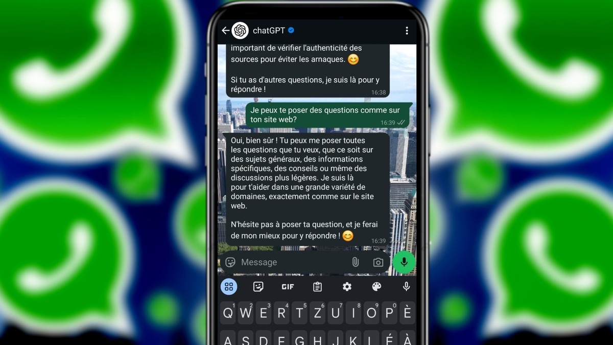 ChatGPT à un numéro Whatsapp et vous pouvez causer avec lui.