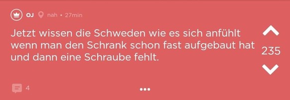 Â«Die Hose ist voll!Â» â die besten Reaktionen zu Deutschlands Befreiungsschlag
Auch nicht schlechtð